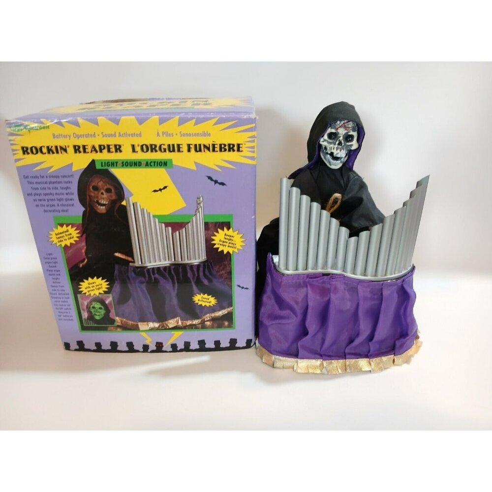 Rockin' Reaper Electronic Halloween Table Decoration Lights Sounds Glows! *READ*